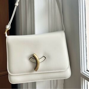 Little Liffner Maccheroni Bag - Marble White Leather Shoulder Bag